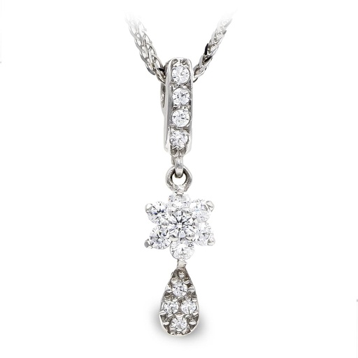 [P20242-3] 18K GARGANTILLA ORO BLANCO Y CIRCONITAS