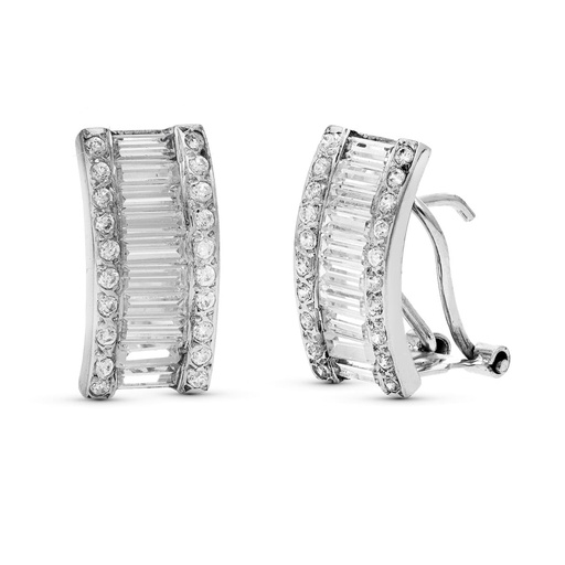 [P20243-1] 18K PENDIENTES ORO BLANCO CIRCONITAS