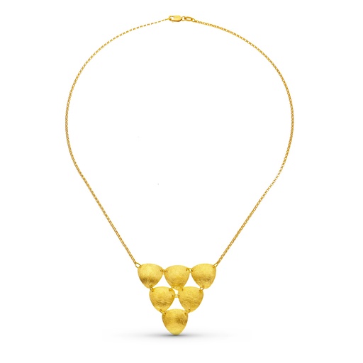 [P20244-3] 18K GARGANTILLA ORO AMARILLO JUEGO TRIANGULOS