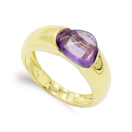 [P20246-2] 18K SORTIJA ORO AMARILLO PIEDRA DE COLOR OVAL