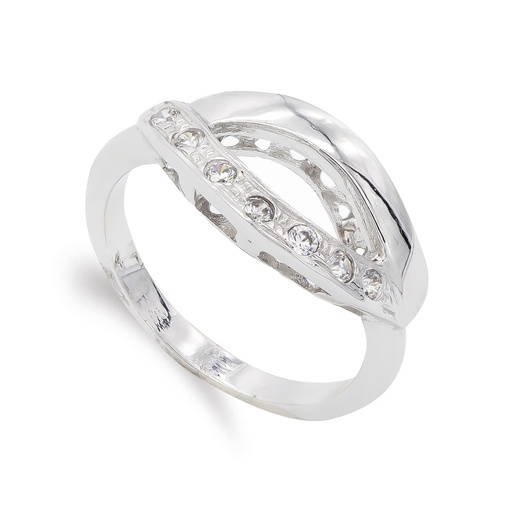 [P20256-2] 18K SORTIJA ORO BLANCO CIRCONITAS