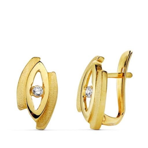 [P20288-1] 18K PENDIENTES CIRCONITAS 13X7 MM