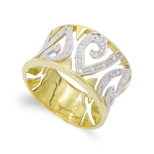 [P20316-2] 18K SORTIJA ORO BICOLOR CON CIRCONITAS