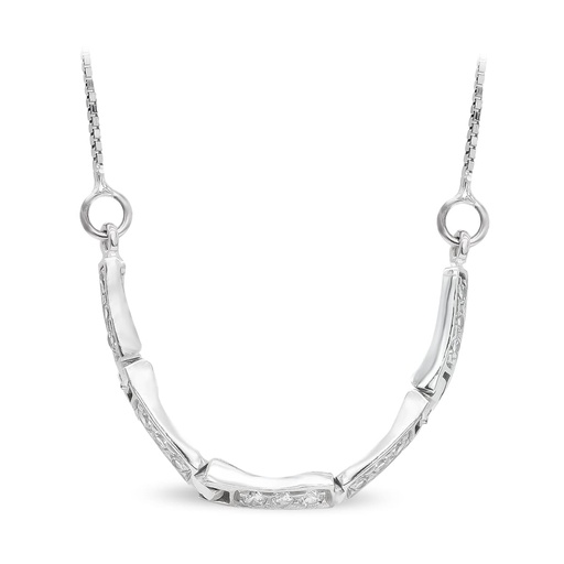 [P20328-3] 18K GARGANTILLA ORO BLANCO Y CIRCONITAS