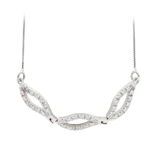 [P20329-3] 18K GARGANTILLA ORO BLANCO Y CIRCONITAS
