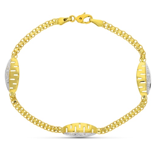 [P20332-4] 18K PULSERA ORO BICOLOR COMUNION CIRCONITAS 17 CM