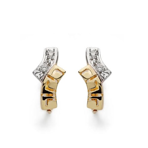 [P20333-1] 18K PENDIENTES BICOLOR CIRCONITA 13X6 MM