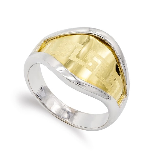 [P20361-2] 18K SORTIJA ORO BICOLOR GRECA