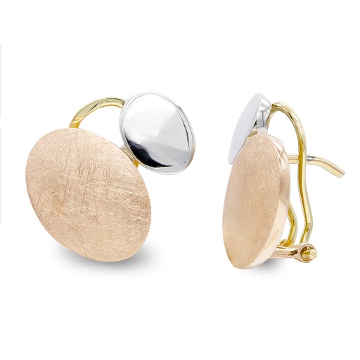 [P20403-1] 18K PENDIENTES ORO BICOLOR BLANCO Y ROSA