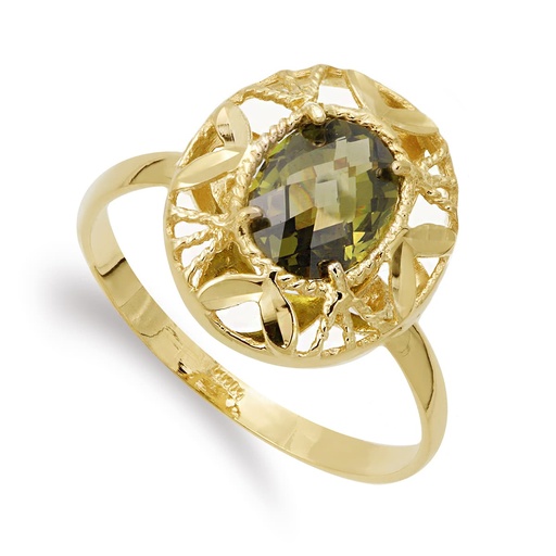 [P20408-2] 18K SORTIJA ORO AMARILLO 1 PIEDRA OVAL