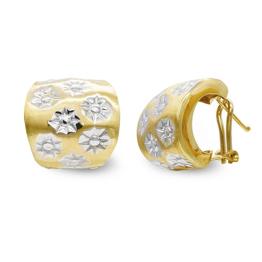 [P20410-1] 18K PENDIENTES ORO BICOLOR Y CIRCONITAS