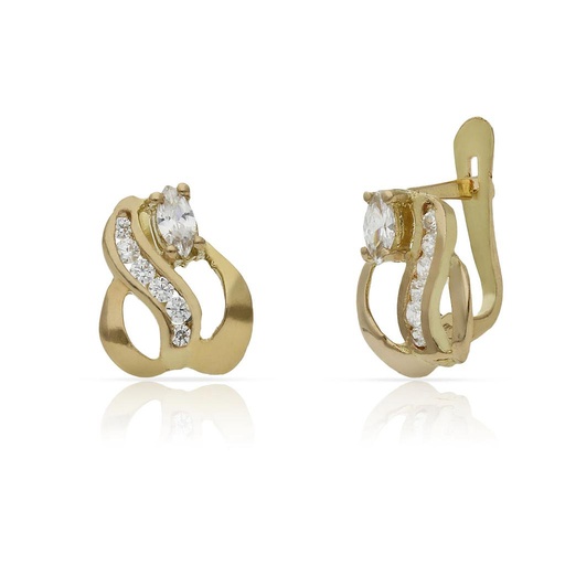 [P1549] Pendientes oro 18 kt circonitas