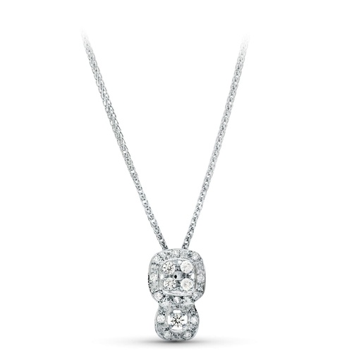 [P20428-3] 18K GARGANTILLA ORO BLANCO 42 CM JUEGO NOVIA CIRCONITAS MOTIVO 15X9 MM CIRCONITA