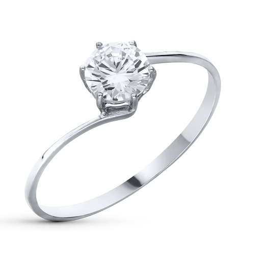 [P20457-2] 18K SORTIJA ORO BLANCO GARRAS CIRCONITAS