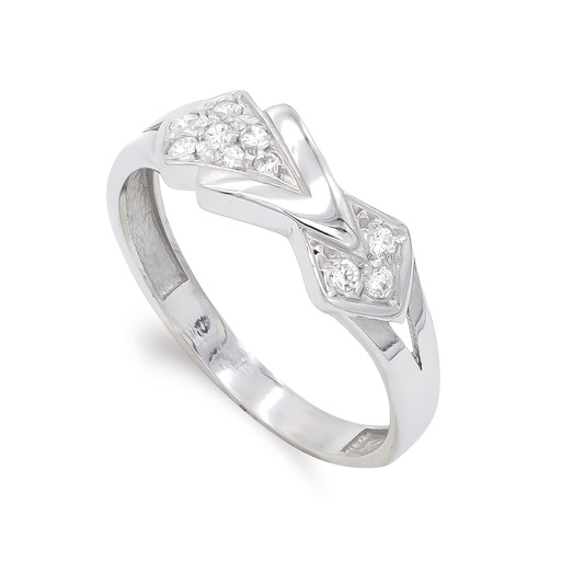 [P20492-2] 18K SORTIJA ORO BLANCO CIRCONITAS