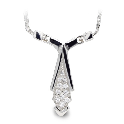 [P20492-3] 18K GARGANTILLA ORO BLANCO CIRCONITAS