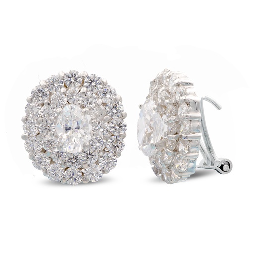[P20495-1] 18K PENDIENTES ORO BLANCO CIRCONITAS 14X12 MM