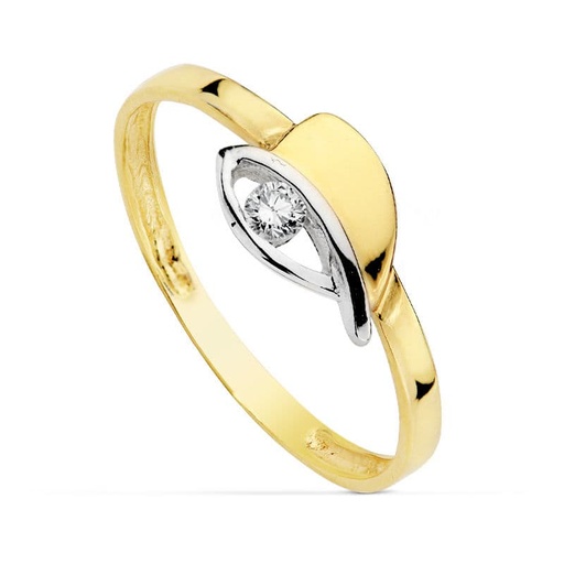 [P20517-2] 18K SORTIJA BICOLOR CIRCONITA