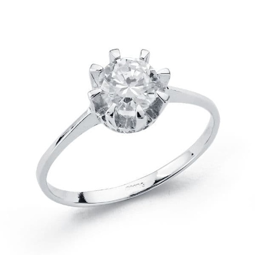[P20525-2] 18K SOLITARIO ORO BLANCO CIRCONITA 5 MM