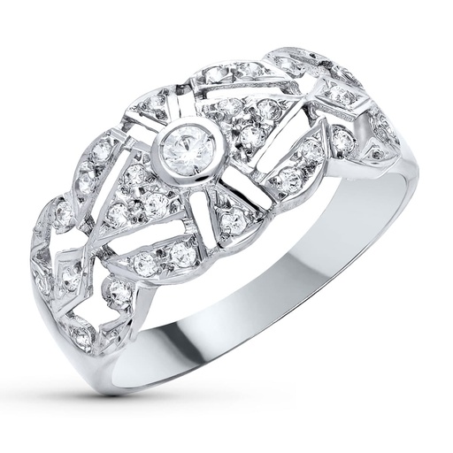 [P20526-2] 18K SORTIJA CIRCONITAS ORO BLANCO