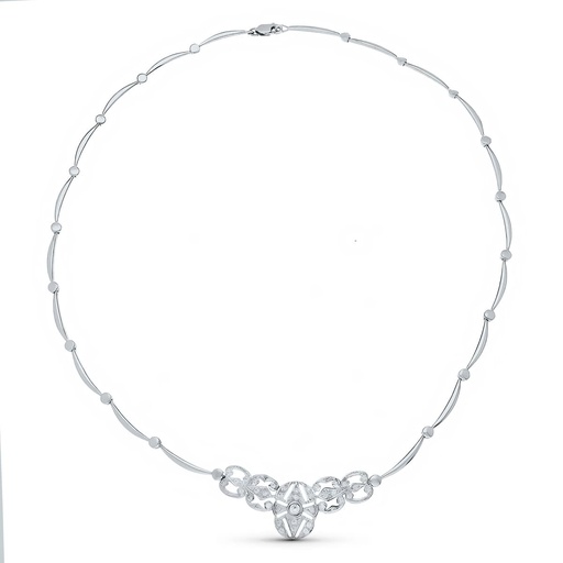 [P20526-3] 18K GARGANTILLA CIRCONITAS ORO BLANCO