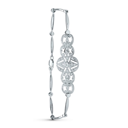 [P20526-4] 18K PULSERA CIRCONITAS ORO BLANCO