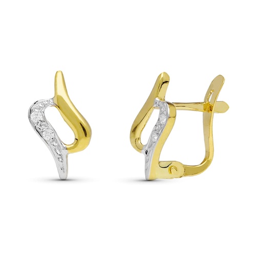 [P20549-1] 18K PENDIENTES BICOLOR CIRCONITA 11X7 MM