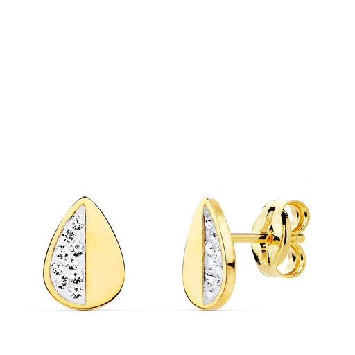 [P20556-1] 18K PENDIENTES HOJA 8X5 MM