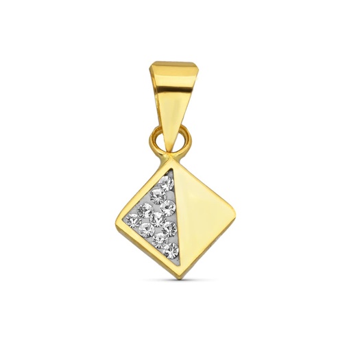 [P20558-5] 18K COLGANTE CUADRADO CIRCONITAS 10X7 MM
