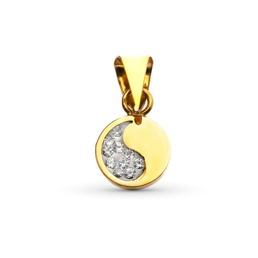 [P20559-5] 18K COLGANTE REDONDO CIRCONITAS 9X6 MM