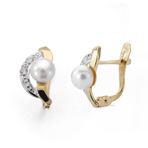 [P20566-1] 18K PENDIENTES COMUNION PERLA 12X7 MM