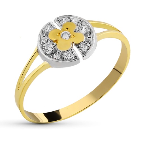 [P20587-2] 18K SORTIJA ORO BICOLOR CIRCONITAS