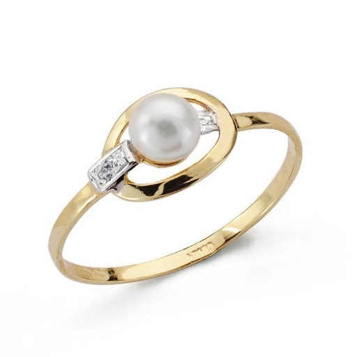 [P20590-2] 18K SORTIJA COMUNION PERLA