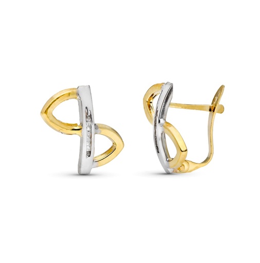[P20630-1] 18K PENDIENTES BICOLOR CIRCONITA 14X11 MM