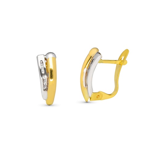 [P20632-1] 18K PENDIENTES ORO BICOLOR COMUNION CIRCONITA 14X5 MM CATALAN