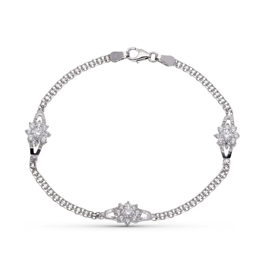 [P20671-4] 18K PULSERA ORO BLANCO COMUNION CIRCONITAS