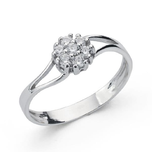 [P20672-2] 18K SORTIJA COMUNION CIRCONITAS ORO BLANCO