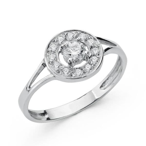 [P20678-2] 18K SORTIJA COMUNION ORO BLANCO CIRCONITAS