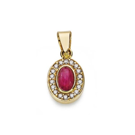 [P20683-5-RO] 18K COLGANTE PIEDRA ROJA MOTIVO 9X7 MM