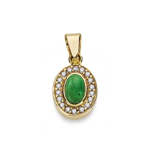 [P20683-5-VE] 18K COLGANTE PIEDRA VERDE MOTIVO 9X7 MM