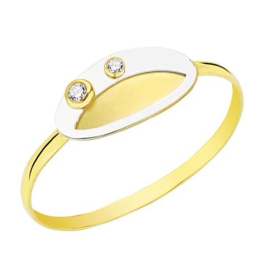 [P20690-2] 18K SORTIJA BICOLOR CIRCONITAS