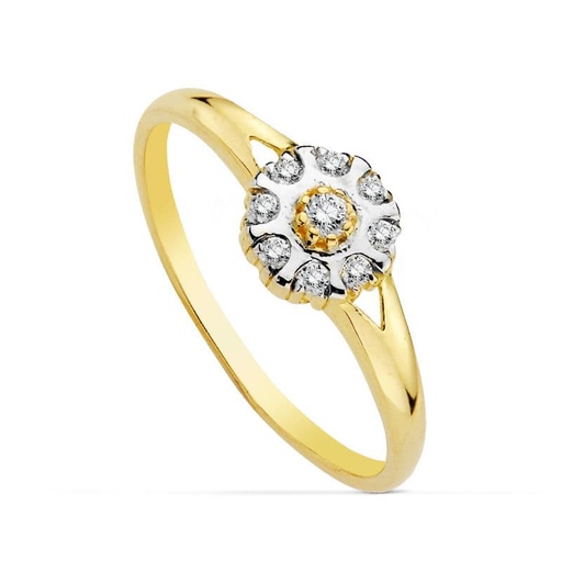 [P20713-2] 18K SORTIJA COMUNION BICOLOR CIRCONITAS