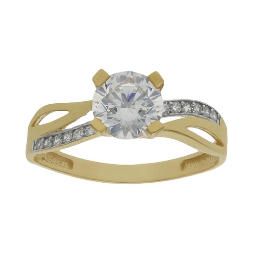 [S748] SORTIJA ORO 18KL CIRCONITAS