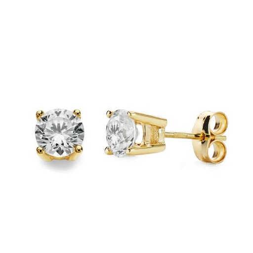 [P20729-1OA] 18K PENDIENTES GARRAS ORO AMARILLO 5.5 MM PRESION