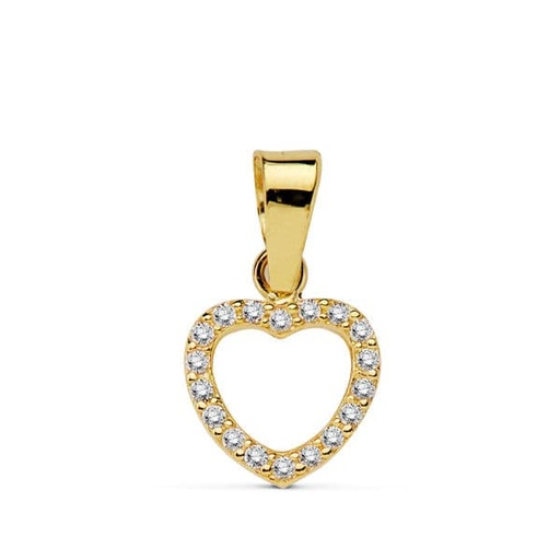 [P20730-5] 18K COLGANTE CORAZON CIRCONITAS 8 CM