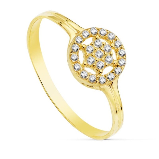 [P20732-2] 18K SORTIJA ORO AMARILLO CIRCONITAS 8 MM COMUNION