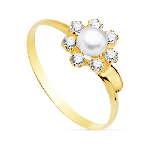 [P20753-2] 18K SORTIJA COMUNION PERLA 4 MMCIRCONITAS