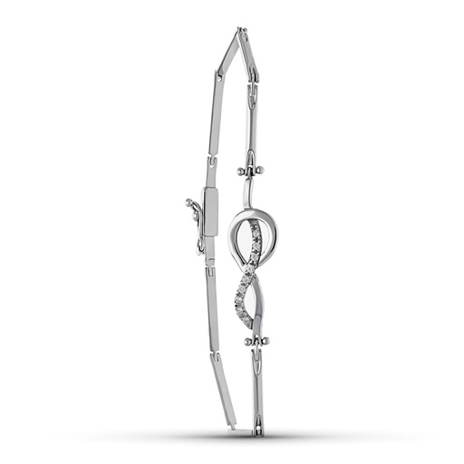 [P21000052] 18K PULSERA ORO BLANCO TRAMOS CIRCONITAS