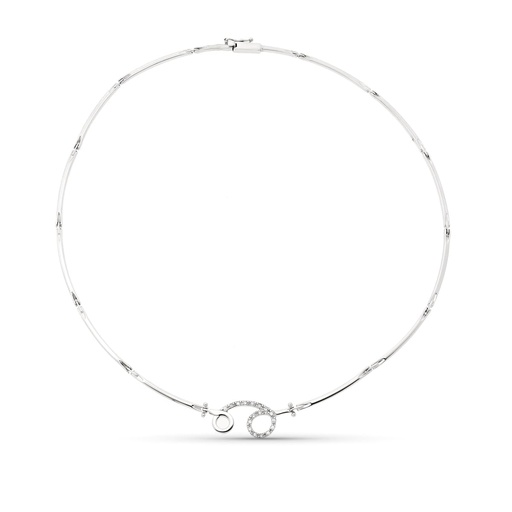 [P21000055] 18K GARGANTILLA ORO BLANCO Y CIRCONITAS