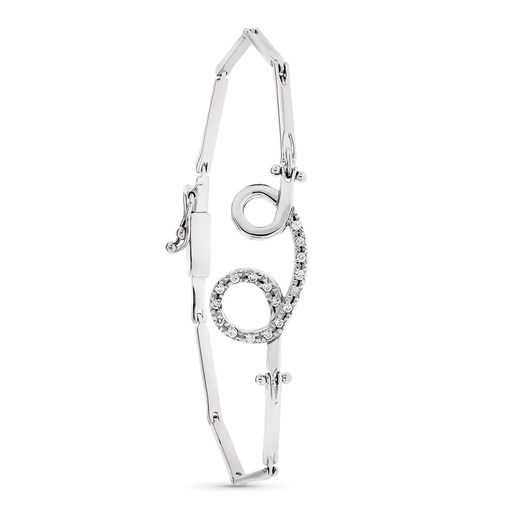 [P21000056] 18K PULSERA ORO BLANCO NUDO CON CIRCONITAS